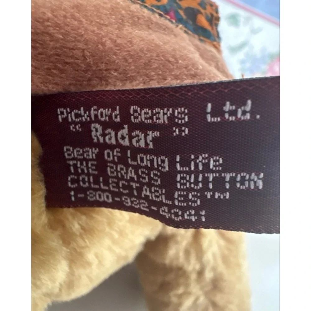 Pickford Bears Ltd Radar The Brass Button Collectables Plush Teddy Bear Paisley